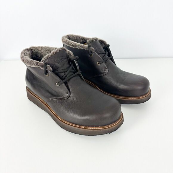 Samuel Hubbard Winter's Day Waterproof Brown Leather Shearling Boots - Picture 1 of 10